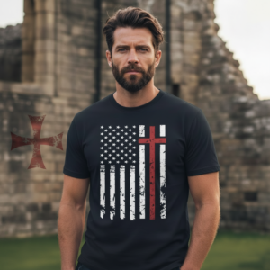 American Flag Cross - T Shirt